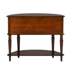 38.2 in. Brown Half-Circle Solid Wood Top Console Table with Drawer Storage by Z-joyee -Cheap Z-joyee Store brown z joyee console tables p q202200711 4f 1000