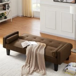 Brown Polyester Fabric Futon Sofa Bed by Z-joyee -Cheap Z-joyee Store brown z joyee futons p s202200435 31 1000
