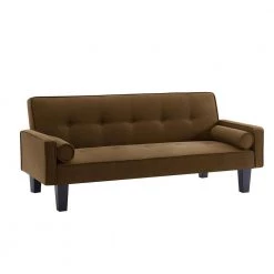 Brown Polyester Fabric Futon Sofa Bed by Z-joyee -Cheap Z-joyee Store brown z joyee futons p s202200435 c3 1000