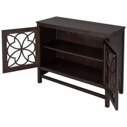 Brown Wood Accent Buffet Sideboard Storage Cabinet with Doors and Adjustable Shelf by Z-joyee -Cheap Z-joyee Store brown z joyee sideboards buffet tables p td20220006 77 1000