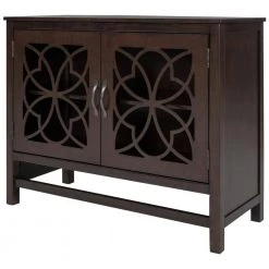 Brown Wood Accent Buffet Sideboard Storage Cabinet with Doors and Adjustable Shelf by Z-joyee -Cheap Z-joyee Store brown z joyee sideboards buffet tables p td20220006 c3 1000
