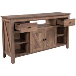 58 in. Brown TV Stand with with 2-Drawers and Adjustable Shelf Fits TV's up to 65 in. by Z-joyee -Cheap Z-joyee Store brown z joyee tv stands f fb857215173 1f 1000