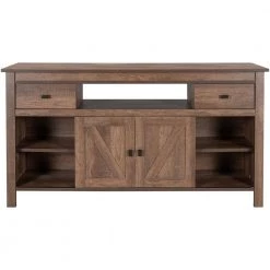 58 in. Brown TV Stand with with 2-Drawers and Adjustable Shelf Fits TV's up to 65 in. by Z-joyee -Cheap Z-joyee Store brown z joyee tv stands f fb857215173 44 1000
