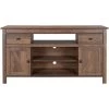 58 in. Brown TV Stand with with 2-Drawers and Adjustable Shelf Fits TV's up to 65 in. by Z-joyee