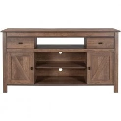 58 in. Brown TV Stand with with 2-Drawers and Adjustable Shelf Fits TV's up to 65 in. by Z-joyee