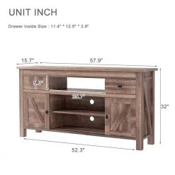 58 in. Brown TV Stand with with 2-Drawers and Adjustable Shelf Fits TV's up to 65 in. by Z-joyee -Cheap Z-joyee Store brown z joyee tv stands f fb857215173 c3 1000 1