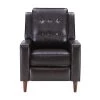 Dark Brown Faux Leather Push Back Recliner Manual Armchair with Medieval style Accent Chair by Z-joyee