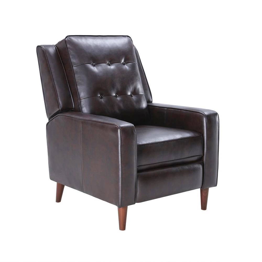 Dark Brown Faux Leather Push Back Recliner Manual Armchair with Medieval style Accent Chair by Z-joyee 3 Dark Brown Faux Leather Push Back Recliner Manual Armchair with Medieval style Accent Chair by Z-joyee - Image 3