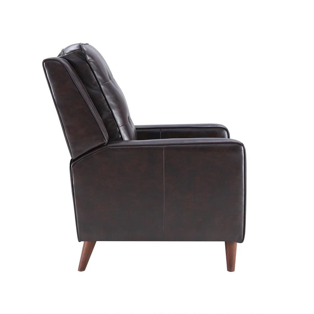 Dark Brown Faux Leather Push Back Recliner Manual Armchair with Medieval style Accent Chair by Z-joyee 2 Dark Brown Faux Leather Push Back Recliner Manual Armchair with Medieval style Accent Chair by Z-joyee - Image 2