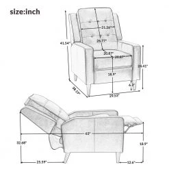 Dark Brown Faux Leather Push Back Recliner Manual Armchair with Medieval style Accent Chair by Z-joyee 14 Dark Brown Faux Leather Push Back Recliner Manual Armchair with Medieval style Accent Chair by Z-joyee -Cheap Z-joyee Store dark brown z joyee accent chairs p a202200112 fa 1000