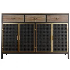 Dark Gray 3 Doors Modern Sideboard Freestanding Sideboard Storage Cabinet Entryway Floor Cabinet by Z-joyee