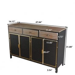 Dark Gray 3 Doors Modern Sideboard Freestanding Sideboard Storage Cabinet Entryway Floor Cabinet by Z-joyee -Cheap Z-joyee Store dark gray z joyee accent cabinets p dj20220010 fa 1000