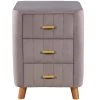 3-Drawer Dark Gray Bedroom Upholstery Nightstand 23 in. x 16 in. x 16 in. by Z-joyee