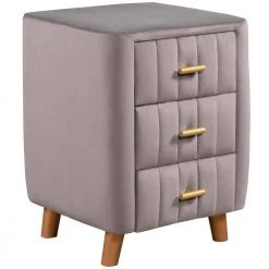 3-Drawer Dark Gray Bedroom Upholstery Nightstand 23 in. x 16 in. x 16 in. by Z-joyee -Cheap Z-joyee Store dark gray z joyee nightstands p q202200171 c3 1000