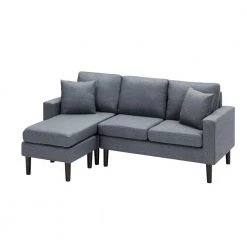 77.16 in. Square Arm 2-Piece L Shaped Polyester Blend Modern Sectional Sofa in Dark Gray by Z-joyee -Cheap Z-joyee Store dark gray z joyee sectional sofas ljp w223s01114 c3 1000