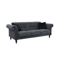 83.8 in. Rolled Arm Polyester Blend Modern Straight 3-Seats Sofa in Dark Gray with 2 Pillows by Z-joyee 10 83.8 in. Rolled Arm Polyester Blend Modern Straight 3-Seats Sofa in Dark Gray with 2 Pillows by Z-joyee -Cheap Z-joyee Store dark gray z joyee sofas couches p s202200382 c3 1000