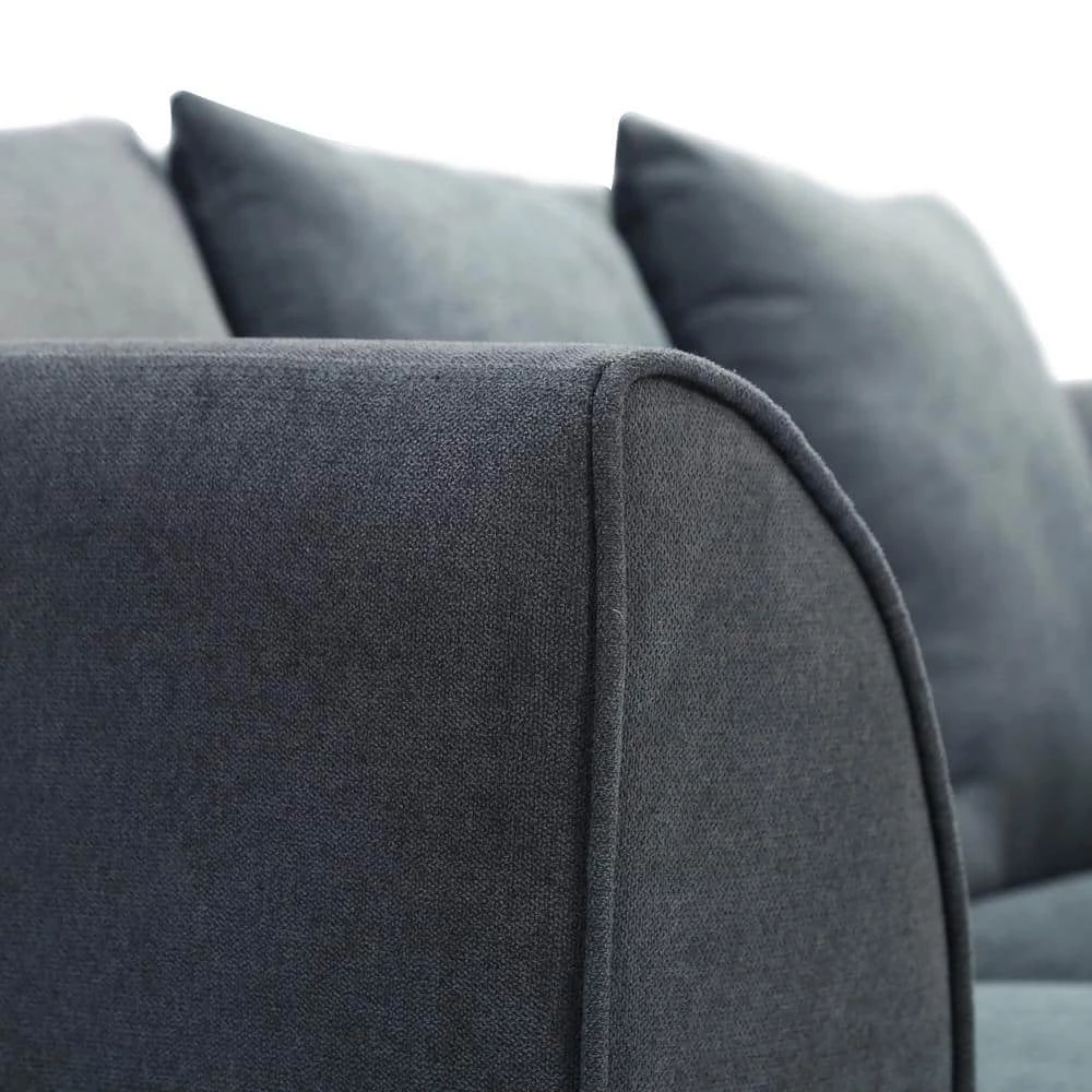 80.2 in. Square Arm Polyester Blend Modern Straight 3-Seats Sofa and Loveseat with Ottoman in Dark Gray by Z-joyee 4 80.2 in. Square Arm Polyester Blend Modern Straight 3-Seats Sofa and Loveseat with Ottoman in Dark Gray by Z-joyee - Image 4