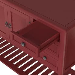 Wood Espresso Storage Cabinet with 2 Drawers, 2 Cabinets and 1 Shelf by Z-joyee -Cheap Z-joyee Store espresso z joyee accent cabinets lyac260aar fa 1000