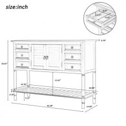 Wood Blue Storage Cabinet with with 6 Drawers, 1 Cabinets and 1 Shelf by Z-joyee -Cheap Z-joyee Store espresso z joyee accent cabinets lyac260aav 4f 1000