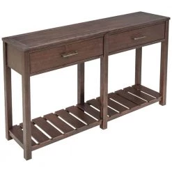 Solid Wood Frame Storage Chest with 2 Drawers, Espresso by Z-joyee -Cheap Z-joyee Store espresso z joyee accent cabinets lyac639aap 1f 1000