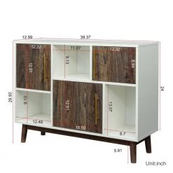Wood Espresso Storage Cabinet with 2 Drawers, 2 Cabinets and 1 Shelf by Z-joyee -Cheap Z-joyee Store espresso z joyee accent cabinets lyac7247 1f 1000