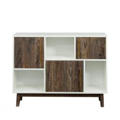 Wood Espresso Storage Cabinet with 2 Drawers, 2 Cabinets and 1 Shelf by Z-joyee