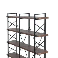 71 in.Espresso Metal 5 Shelf Etageres Bookcase with Wood Shelf by Z-joyee -Cheap Z-joyee Store espresso z joyee bookcases bookshelves ly wf287034aae fa 1000