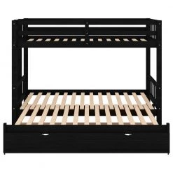 Espresso Twin over Pull-out Bunk Bed with Trundle by Z-joyee -Cheap Z-joyee Store espresso z joyee bunk beds ly301aap 1ap 1 fa 1000