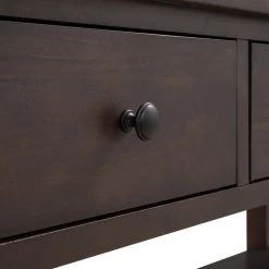 Retro 50 in. Espresso Standard Rectangle Wood Console Table with 3 Drawers by Z-joyee -Cheap Z-joyee Store espresso z joyee console tables ly wf199598aap 44 1000