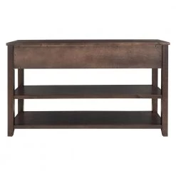 Retro 50 in. Espresso Standard Rectangle Wood Console Table with 3 Drawers by Z-joyee -Cheap Z-joyee Store espresso z joyee console tables ly wf199598aap 66 1000