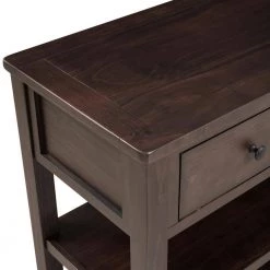 Retro 50 in. Espresso Standard Rectangle Wood Console Table with 3 Drawers by Z-joyee -Cheap Z-joyee Store espresso z joyee console tables ly wf199598aap fa 1000