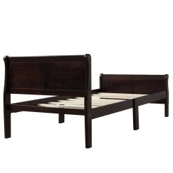 Espresso Twin Size Sleigh Platform Bed with Wood Slat Support by Z-joyee 13 Espresso Twin Size Sleigh Platform Bed with Wood Slat Support by Z-joyee -Cheap Z-joyee Store espresso z joyee platform beds f fb857216125 1f 1000
