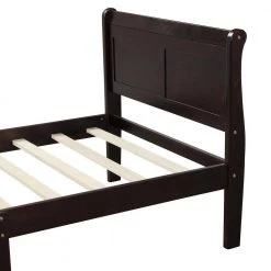 Espresso Twin Size Sleigh Platform Bed with Wood Slat Support by Z-joyee 11 Espresso Twin Size Sleigh Platform Bed with Wood Slat Support by Z-joyee -Cheap Z-joyee Store espresso z joyee platform beds f fb857216125 c3 1000