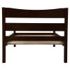 Espresso Twin Size Wood Platform Bed with Headboard by Z-joyee