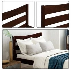 Espresso Twin Size Wood Platform Bed with Headboard by Z-joyee -Cheap Z-joyee Store espresso z joyee platform beds f fb857216972 76 1000