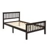 Wood Espresso Twin Size Platform Bed with Headboard and Footboard by Z-joyee