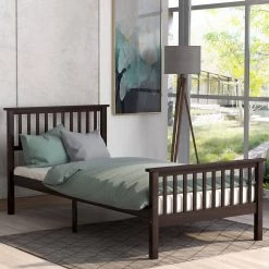 Wood Espresso Twin Size Platform Bed with Headboard and Footboard by Z-joyee 15 Wood Espresso Twin Size Platform Bed with Headboard and Footboard by Z-joyee -Cheap Z-joyee Store espresso z joyee platform beds f fb857217009 fa 1000