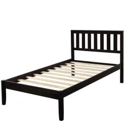 Wood Espresso Twin Platform Bed with Wood Slat Support by Z-joyee -Cheap Z-joyee Store espresso z joyee platform beds f fb857217542 c3 1000