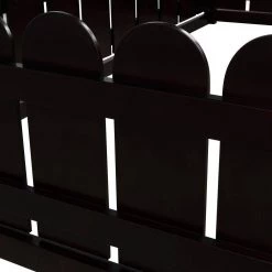 Wood Espresso Twin Size House Bed with Fence for Kids Teens by Z-joyee -Cheap Z-joyee Store espresso z joyee platform beds f fb857218082 44 1000