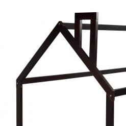 Wood Espresso Twin Size House Bed with Fence for Kids Teens by Z-joyee -Cheap Z-joyee Store espresso z joyee platform beds f fb857218082 4f 1000