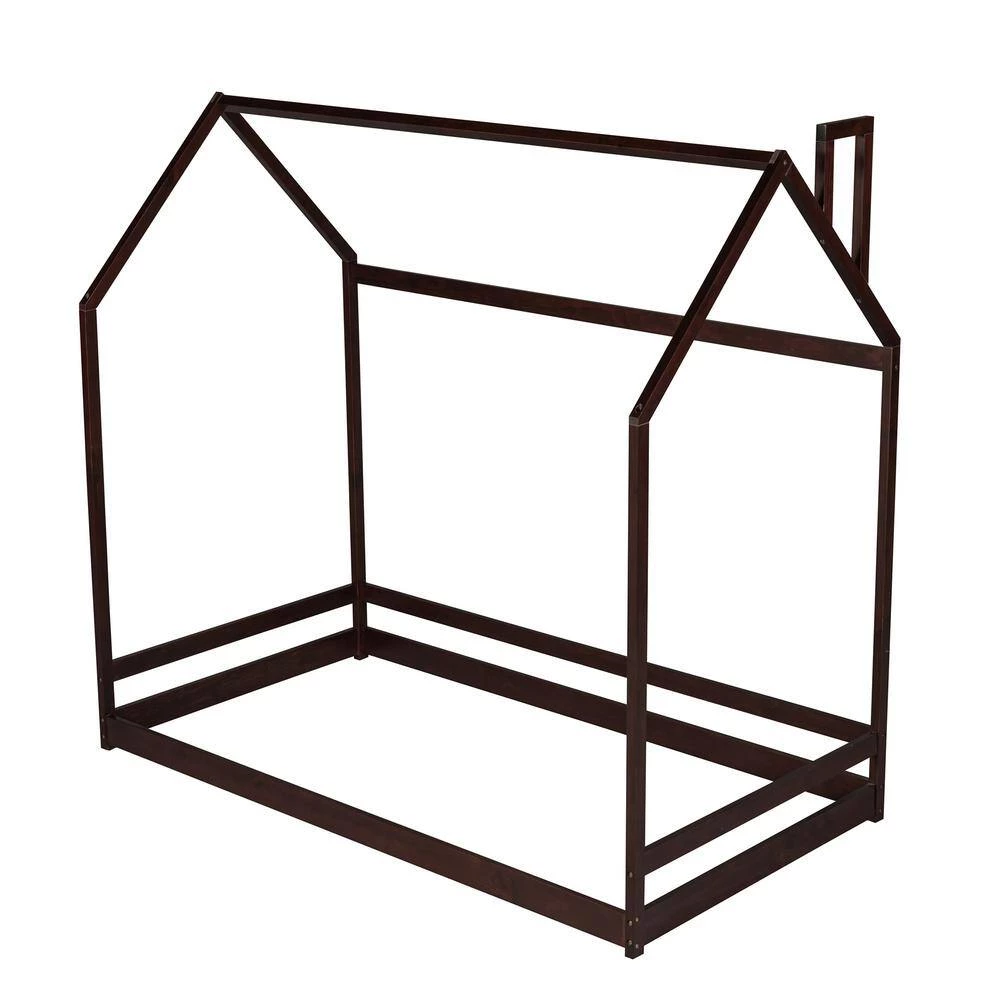 Wood Espresso Twin Size House Bed by Z-joyee 5 Wood Espresso Twin Size House Bed by Z-joyee - Image 5