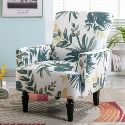 Flower Linen Upholstered Couch Armchair Set of 1 by Z-joyee -Cheap Z-joyee Store flower z joyee accent chairs p q202200335 31 1000