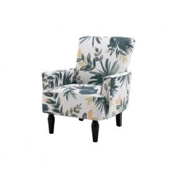Flower Linen Upholstered Couch Armchair Set of 1 by Z-joyee -Cheap Z-joyee Store flower z joyee accent chairs p q202200335 4f 1000