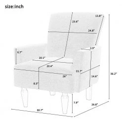 Flower Linen Upholstered Couch Armchair Set of 1 by Z-joyee -Cheap Z-joyee Store flower z joyee accent chairs p q202200335 76 1000