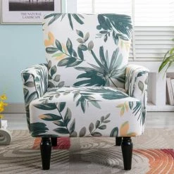 Flower Linen Upholstered Couch Armchair Set of 1 by Z-joyee -Cheap Z-joyee Store flower z joyee accent chairs p q202200335 c3 1000