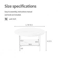 31.5 in. Gold Round MDF Coffee Table with Storage by Z-joyee -Cheap Z-joyee Store gold z joyee coffee tables f fb857219157 fa 1000