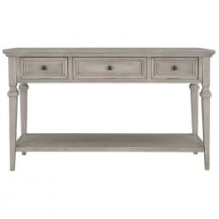 Wood Chest with 3 Drawers, Gray Wash by Z-joyee