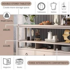 57.8 in. Gray Wash Standard Rectangle Wood Console Table with 3-Drawers by Z-joyee -Cheap Z-joyee Store gray wash z joyee console tables f fb857220191 c3 1000