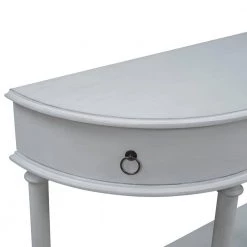 Gray Washed Half Moon Solid Wood Frame Storage Chest with Single Drawer by Z-joyee -Cheap Z-joyee Store gray washed z joyee accent cabinets lyac467aae 1f 1000