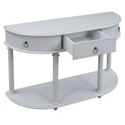 Gray Washed Half Moon Solid Wood Frame Storage Chest with Single Drawer by Z-joyee -Cheap Z-joyee Store gray washed z joyee accent cabinets lyac467aae 77 1000